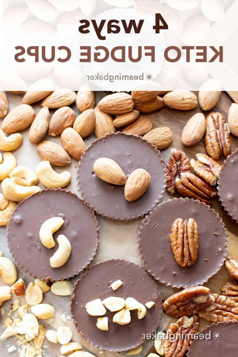 4 Variationen – Keto Fudge Cups: 4 köstliche Arten, Keto Fudge zu genießen. Low Carb & super einfach zuzubereiten! 2 Zutaten. #Keto #LowCarb #KetoFudge #Fudge | Rezept BeamingBaker.com