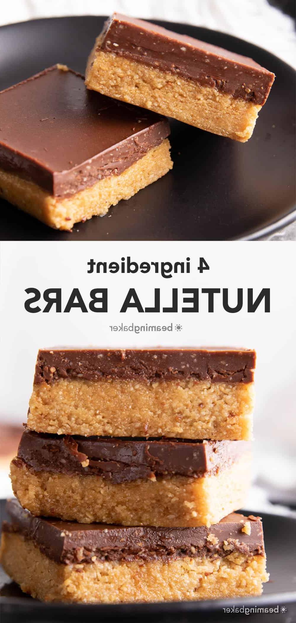 4-Zutaten-Nutella-Riegel ohne Backen 5 4-Zutaten Nutella Riegel ohne Backen: Dieses einfache Rezept für Nutella-Schokoriegel ergibt weiche, zähe Riegel mit einer dicken Schoko-Haselnuss-Oberfläche. Die besten Nutella-Riegel ohne Backen – Nutella in mundgerechter Riegelform! #Nutella #Schokolade #OhneBacken #Haselnuss