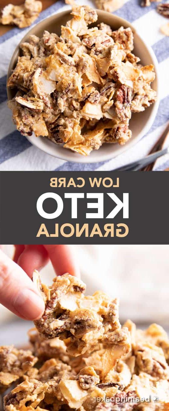**Das beste 4-Zutaten Keto Granola Rezept (Low Carb)** 5 Bestes Keto Granola Rezept: knuspriges, knuspriges Keto Granola mit großen Clustern. Dieses Low-Carb-Granola ist süß, nussig und sättigend! Keto-freundlich, Low-Carb, Glutenfrei, Vegan. #KetoGranola #LowCarb #KetoFriendly #KetoRezept | Rezept auf BeamingBaker.com