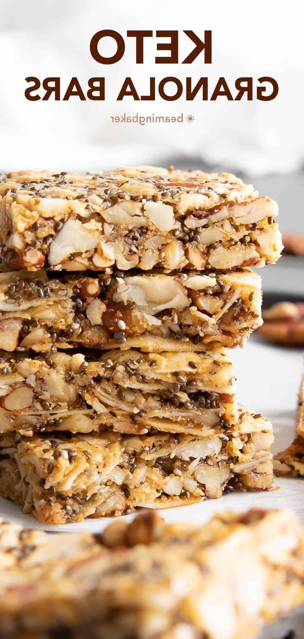 Keto Granola Riegel 6 Keto Granola Bars pin image