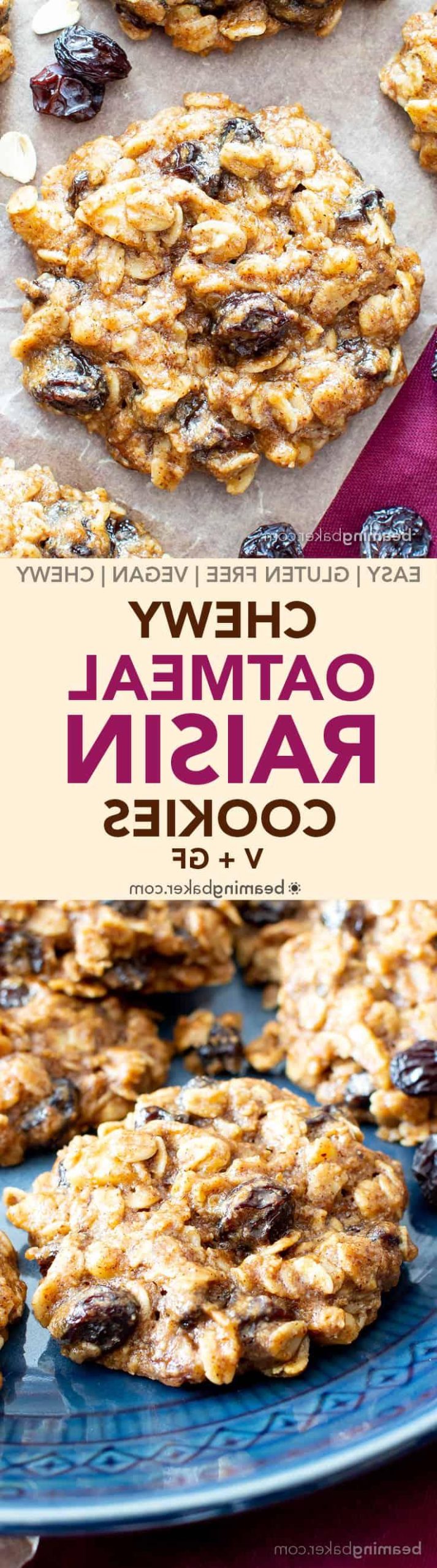 Pinnen Sie dieses Rezept für unwiderstehlich kaubare Hafer-Rosinen-Kekse. Vegan, glutenfrei und gesund genießen.