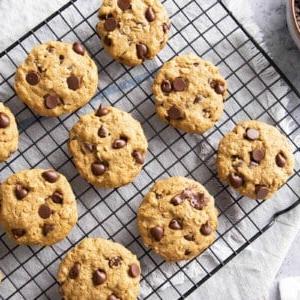 Hafermehl-Schoko-Cookies (Vegan, Glutenfrei) 7 Oat Flour Chocolate Chip Cookies - Oat Flour Cookies featured square