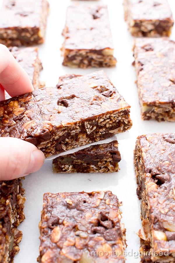 No Bake Doppelschokoladen-Granola-Riegel Vegan Glutenfrei Milchfrei 4