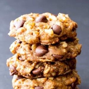 **Vegane Mandelbutter-Schokochips-Walnuss-Haferkekse (Glutenfrei, Hafermehl, Milchfrei, Vegan)** 9 Vegane Mandelbutter-Schoko-Walnuss-Haferkekse