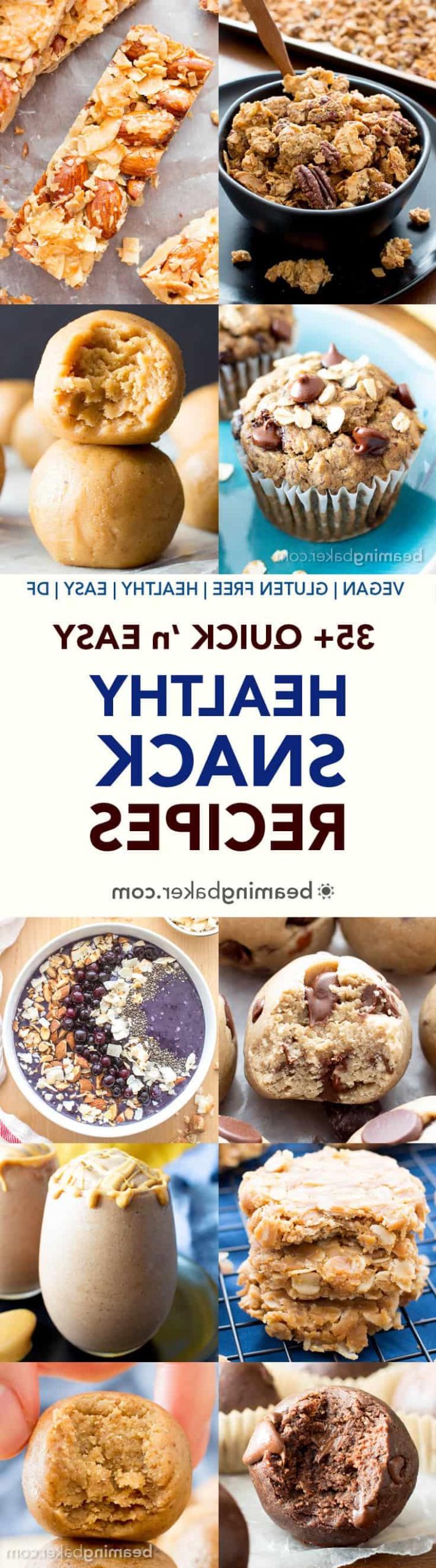 35+ Einfache Gesunde Snack Rezepte (V, GF): Eine fantastische Sammlung der besten schnellen und einfachen hausgemachten Snack-Rezepte! Mit No-Bake-Bites, Müsliriegeln, Frühstückskeksen und vielem mehr! #Vegan #Glutenfrei #Milchfrei #Zuckerfrei #Gesund #Snacks | Rezepte auf BeamingBaker.com