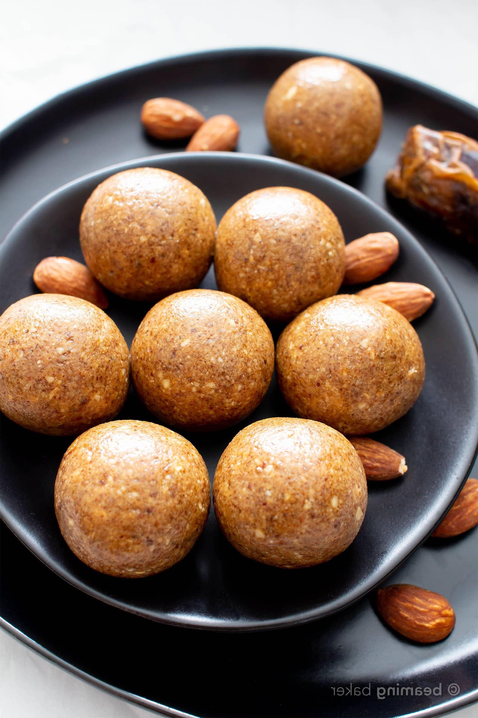 3 Ingredient Healthy No Sugar Added Paleo Energy Balls (V, GF): a fruit-sweetened recipe for salty ‘n sweet healthy energy balls that are paleo, vegan, gluten-free and dairy-free. #EnergyBalls #EnergyBites #HealthySnacks #BeamingBaker #Vegan #GlutenFree #DairyFree #NoSugarAdded | Recipe at BeamingBaker.com