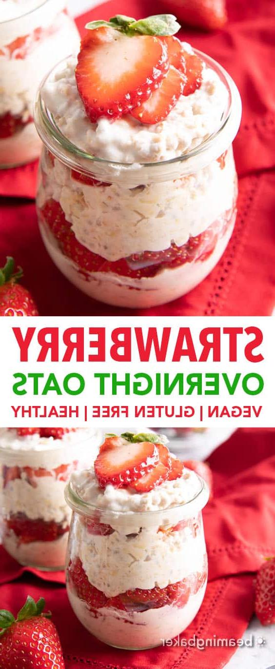 Erdbeer-Overnight Oats Rezept (Vegan, Gesund) 5 Erdbeer Overnight Oats Rezept (Vegan): Machen Sie einfache vegane Overnight Oats, die dick & cremig sind! Einfache Zutaten für ein einfaches, gesundes Frühstück! #Vegan #OvernightOats #OvernightOatmeal #Breakfast #Vegan | Rezept auf BeamingBaker.com