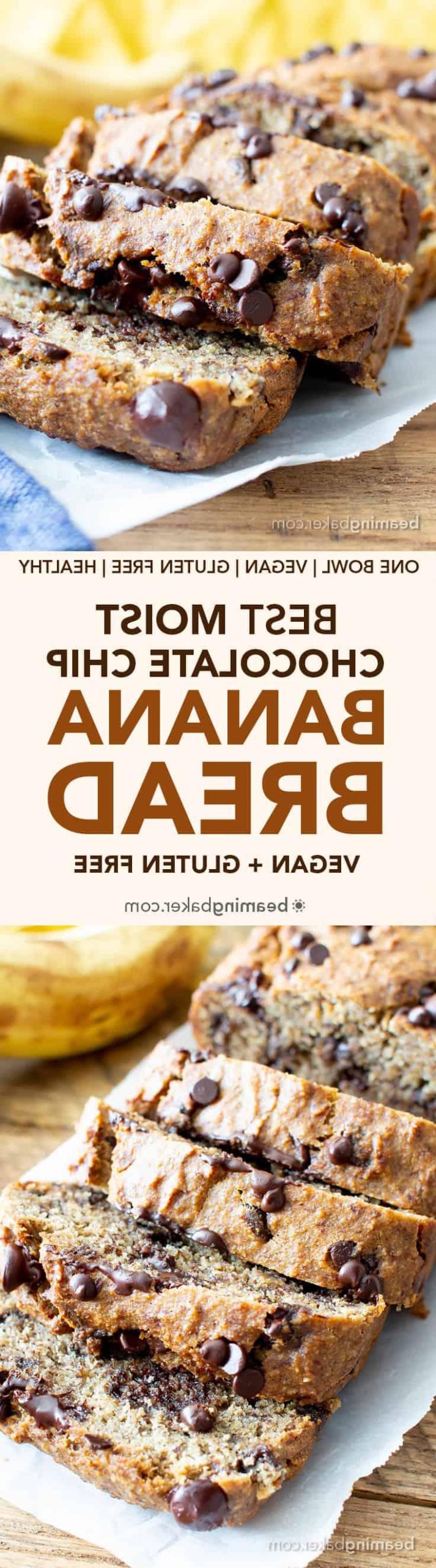 Das beste saftige Schokostückchen-Bananenbrot Rezept (Vegan, Glutenfrei, Aus einer Schüssel) 8 Bestes Saftiges Schoko-Bananenbrot (Vegan, Glutenfrei): Ein Ein-Schüssel-Rezept für köstlich feuchtes Bananenbrot voller Schokolade, hergestellt mit gesunden, vollwertigen Zutaten. #Vegan #GlutenFree #DairyFree #Healthy #QuickBreads | Rezept auf BeamingBaker.com