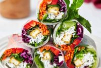 Fresh Tofu Spring Rolls with Creamy Peanut Sauce