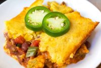 Simple Skillet Chili Cornbread Bake