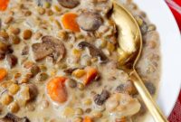 Velvety Mushroom and Lentil Soup