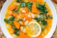 Bright Lemony White Bean and Kale Soup