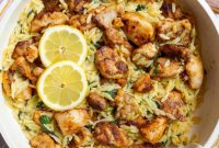 Bright Lemon Chicken Orzo Skillet