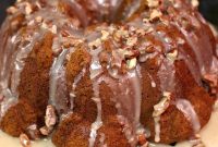 Autumn Spiced Pumpkin Pound Cake with Maple Pecan Glaze