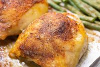 Easy Sheet Pan Roasted Chicken Thighs and Green Beans