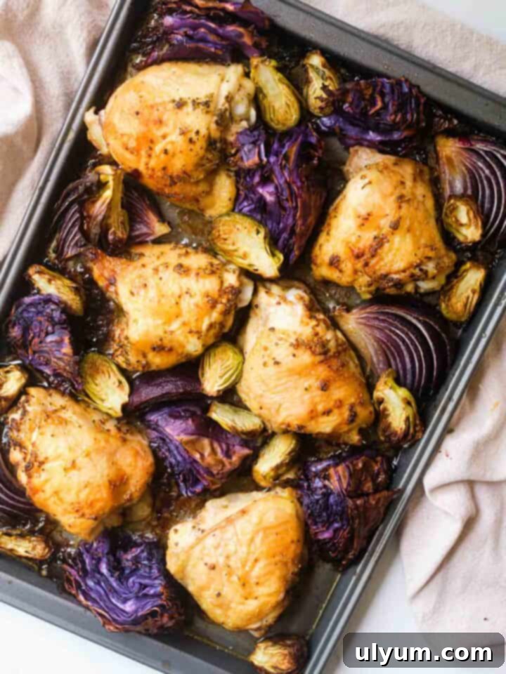 27 Stress-Free Sunday Meals 12 Sheet Pan Chicken Thighs with vegetables