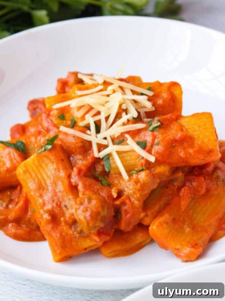 27 Stress-Free Sunday Meals 8 Creamy One Pot Rigatoni with Italian Sausage