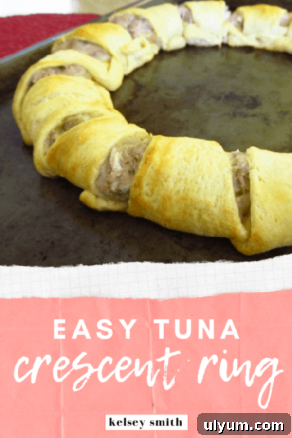 Your New Favorite Tuna Crescent Ring 9 Tuna Crescent Ring served with a side salad, perfect for a quick dinner.