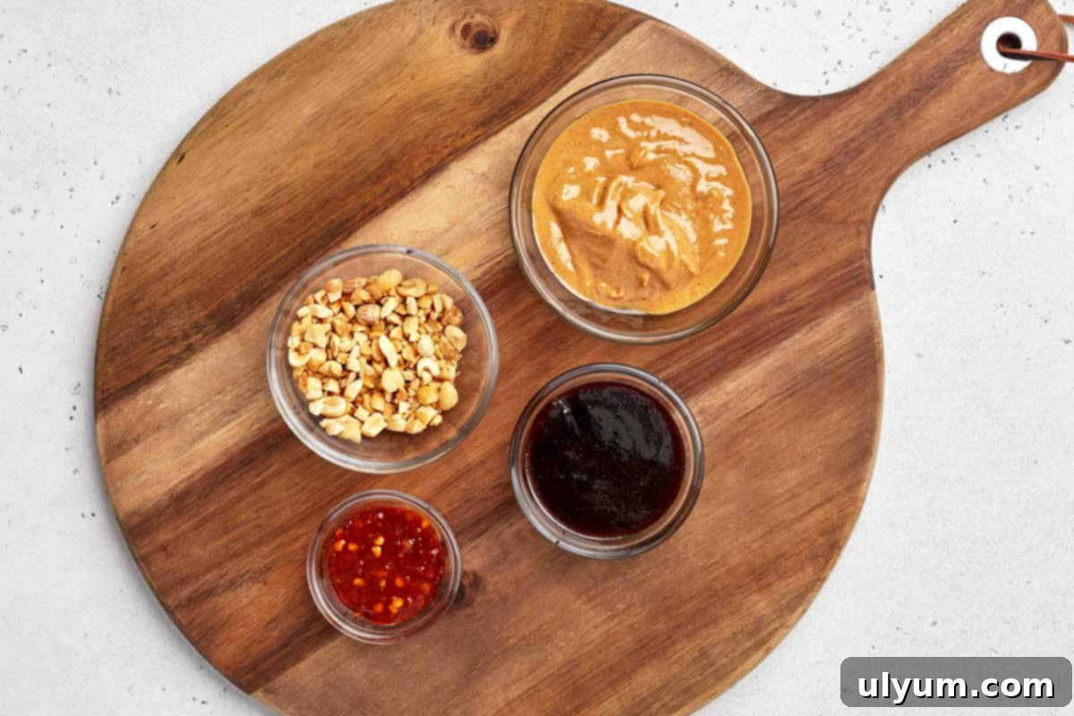 Hoisin Peanut Sauce Ingredients displayed.
