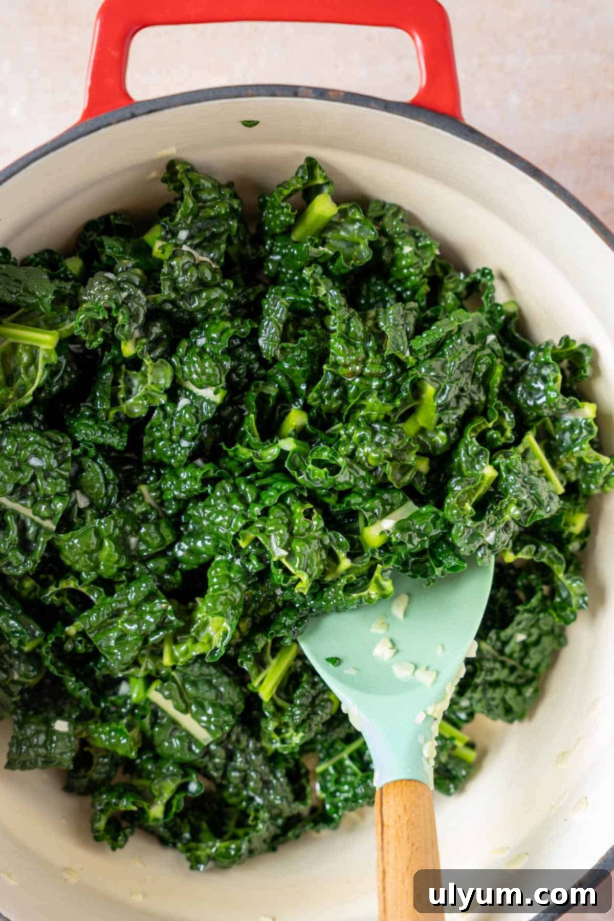 Cooked kale.