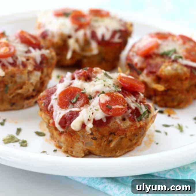 Mini Pizza Meatloaves recipe, a fun take on classic meatloaf