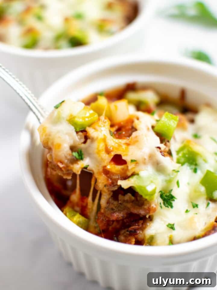 Easy Crustless Pizza Bowl, a low-carb alternative