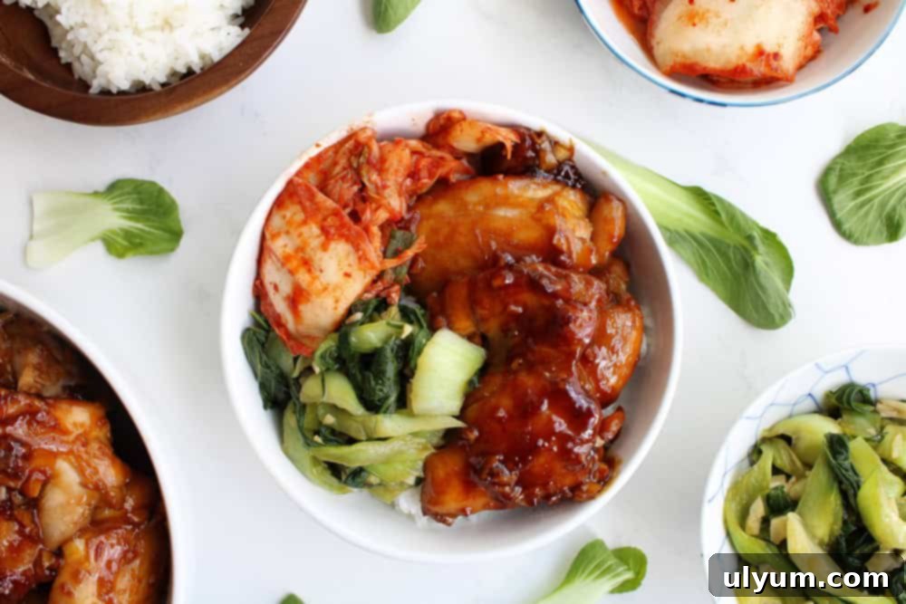 Easy Teriyaki Chicken served with rice and vegetables