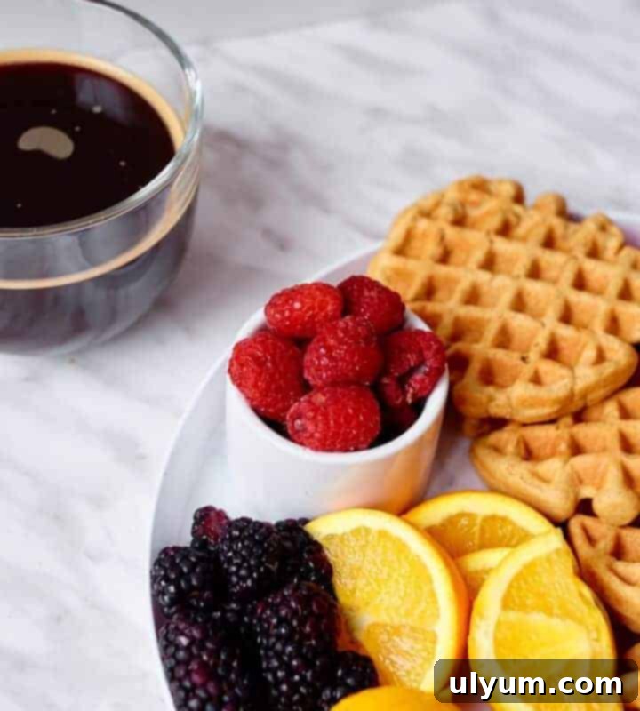 Crispy cold brew coffee waffles made from pancake mix.