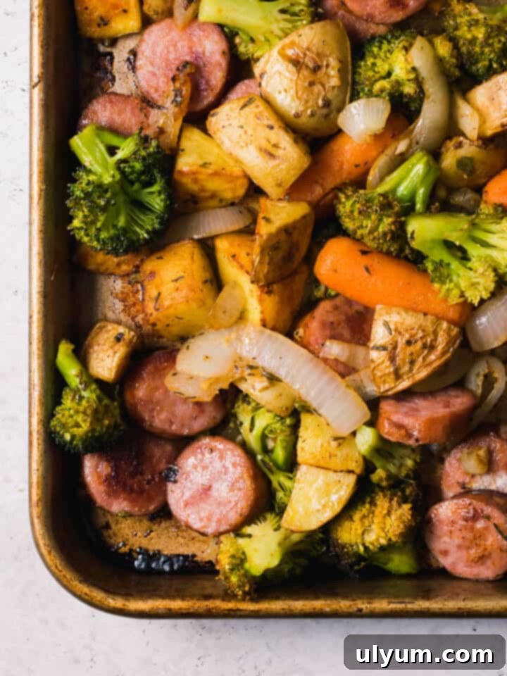 41 Easy Sheet Pan Dinner Ideas 31 Sheet Pan Sausage and Roasted Vegetables