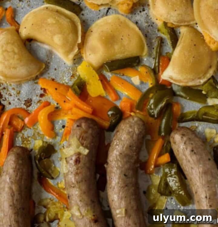 41 Easy Sheet Pan Dinner Ideas 35 Sausage And Peppers With Pierogies