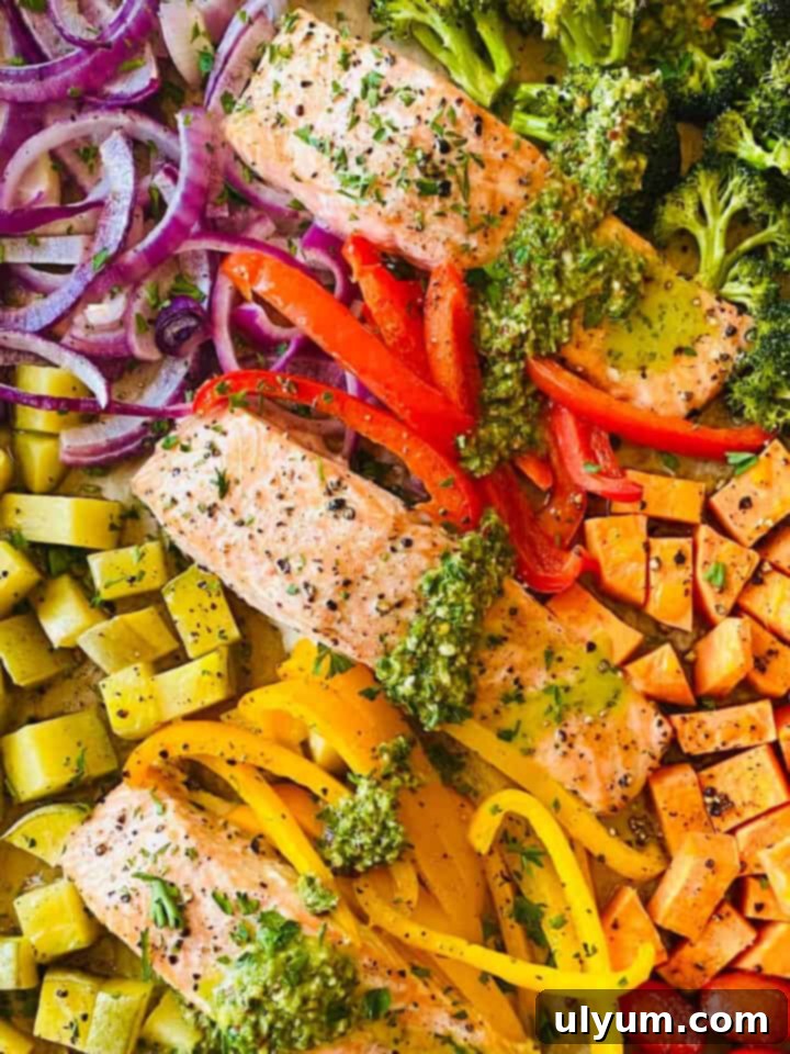 41 Easy Sheet Pan Dinner Ideas 37 Sheet Pan Salmon and Roasted Veggies