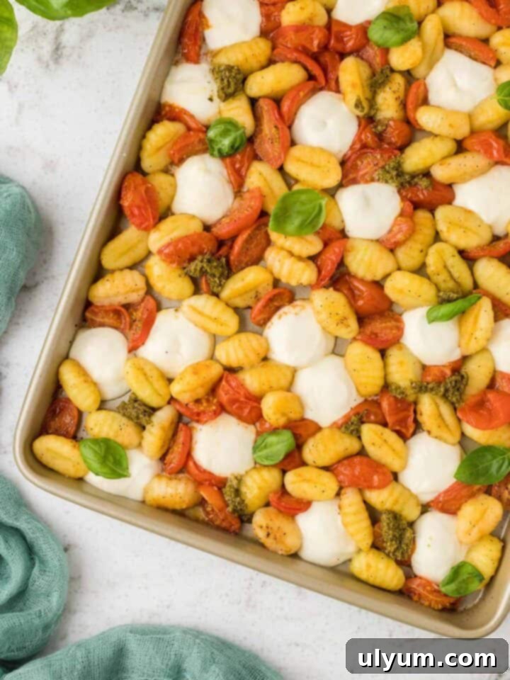41 Easy Sheet Pan Dinner Ideas 43 Caprese Gnocchi Sheet Pan with Pesto