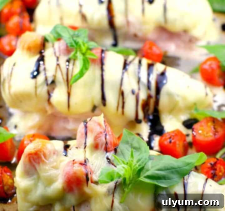 41 Easy Sheet Pan Dinner Ideas 9 Caprese Chicken Breasts with Tomatoes and Mozzarella