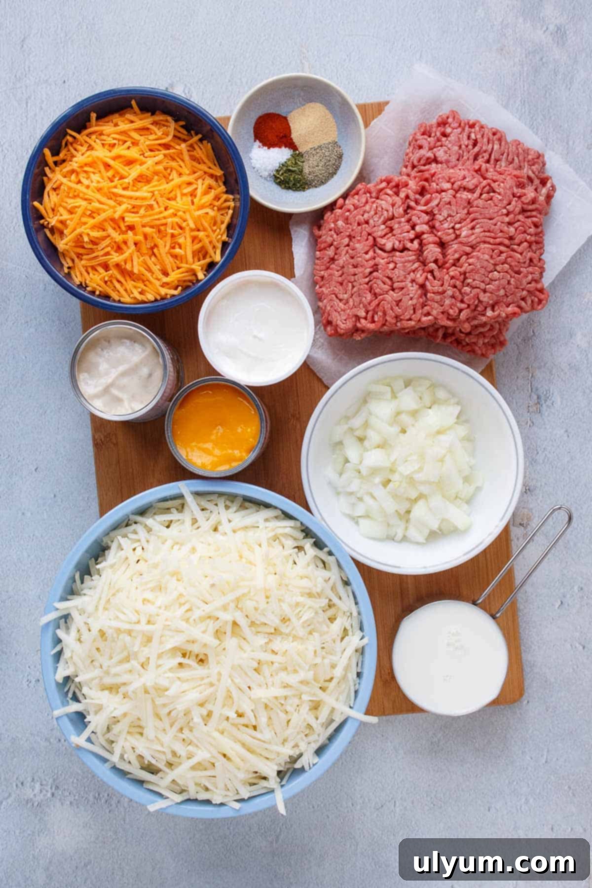 Crockpot Hamburger Hashbrown Casserole ingredients