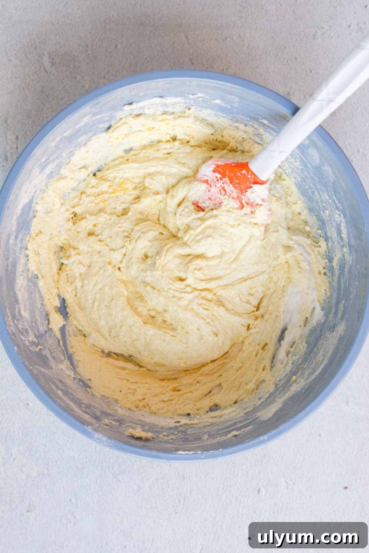 Lemon Cool Whip Cookie dough in a mixing bowl