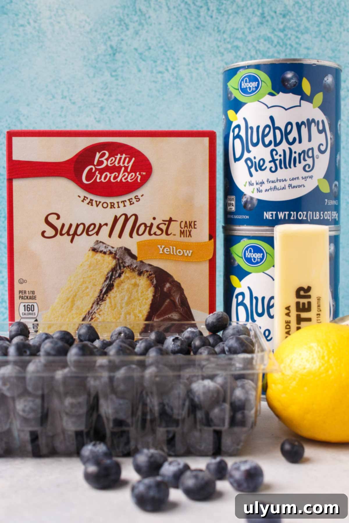 5-Ingredient Blueberry Dump Cake Ingredients