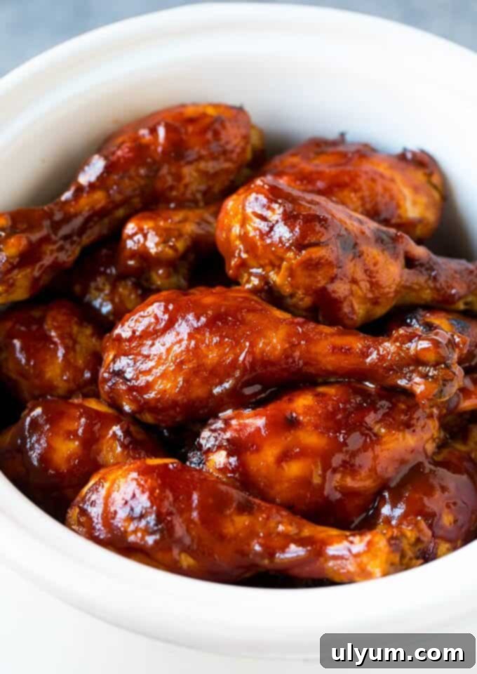 20 Genius 4 Ingredient Chicken Meals 15 Slow Cooker Chicken Drumsticks coated in BBQ sauce