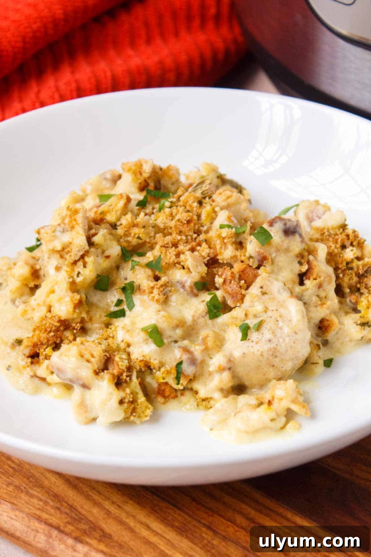 Instant Pot Chicken Stuffing Casserole, a delightful one-pot meal