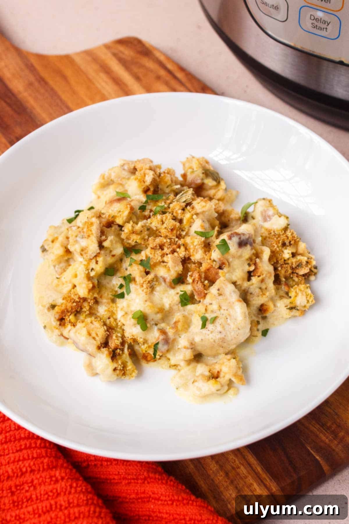 Instant Pot Chicken Stuffing Casserole, a comforting and easy dinner option