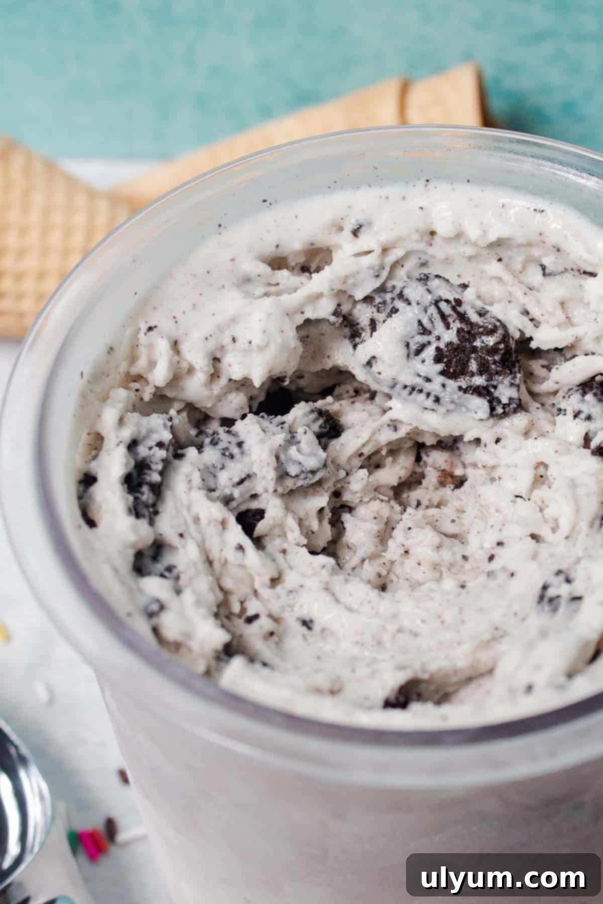 Ninja Creami Cookies and Cream Ice Cream in a pint
