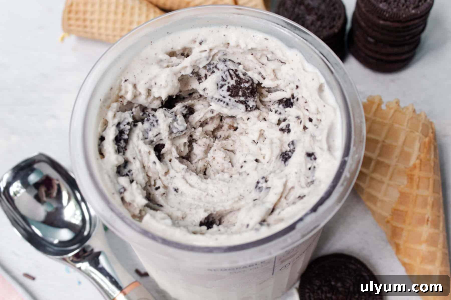 Ninja Creami Cookies and Cream Ice Cream in the pint