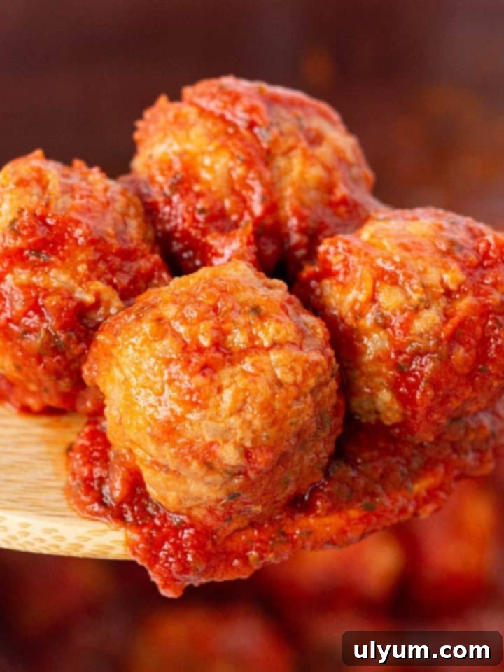 Effortless Frozen Meatball Meals 17 Ways 5 Easy Instant Pot Italian Meatballs simmering in rich marinara sauce.