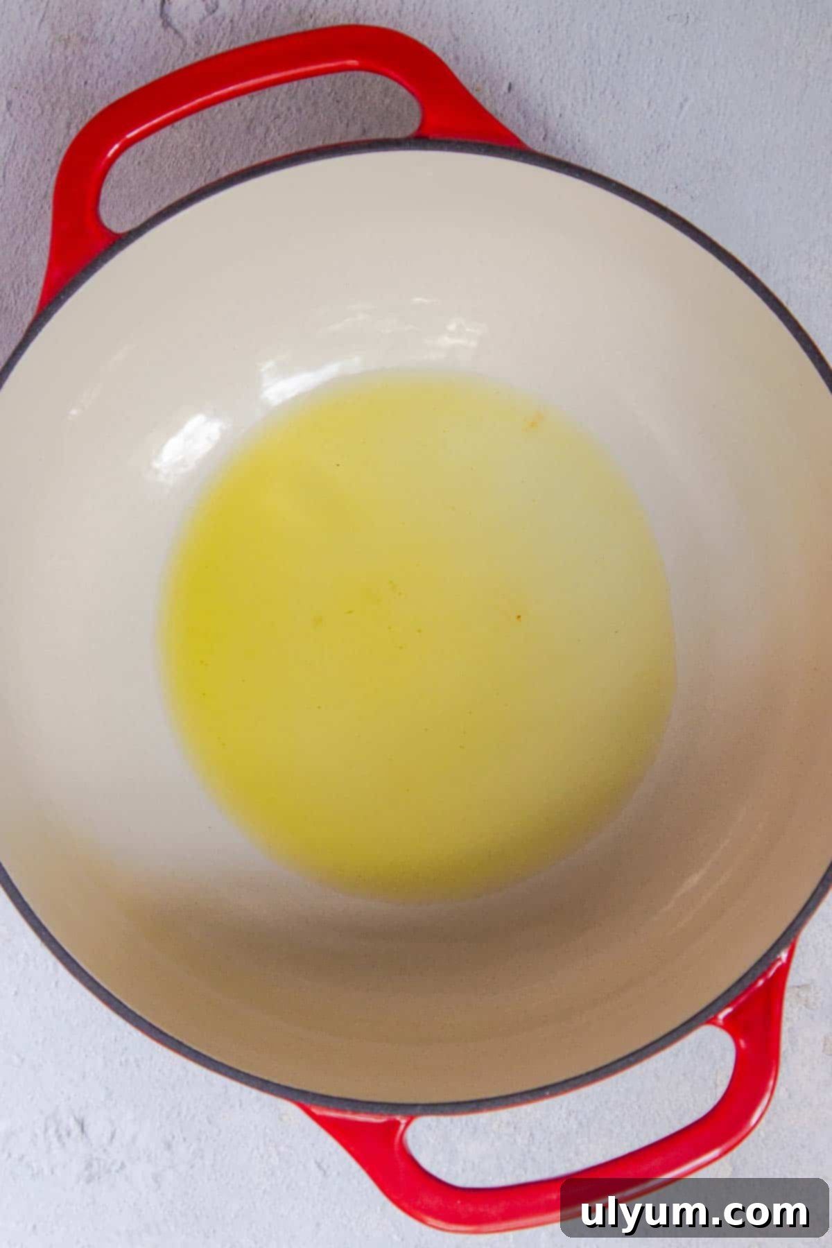 Olive oil in a large dutch oven