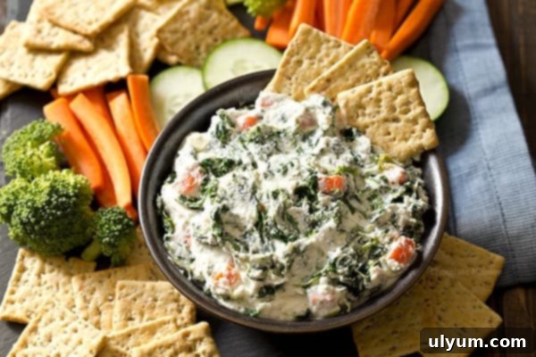 Spinach Ranch Dip with vegetables