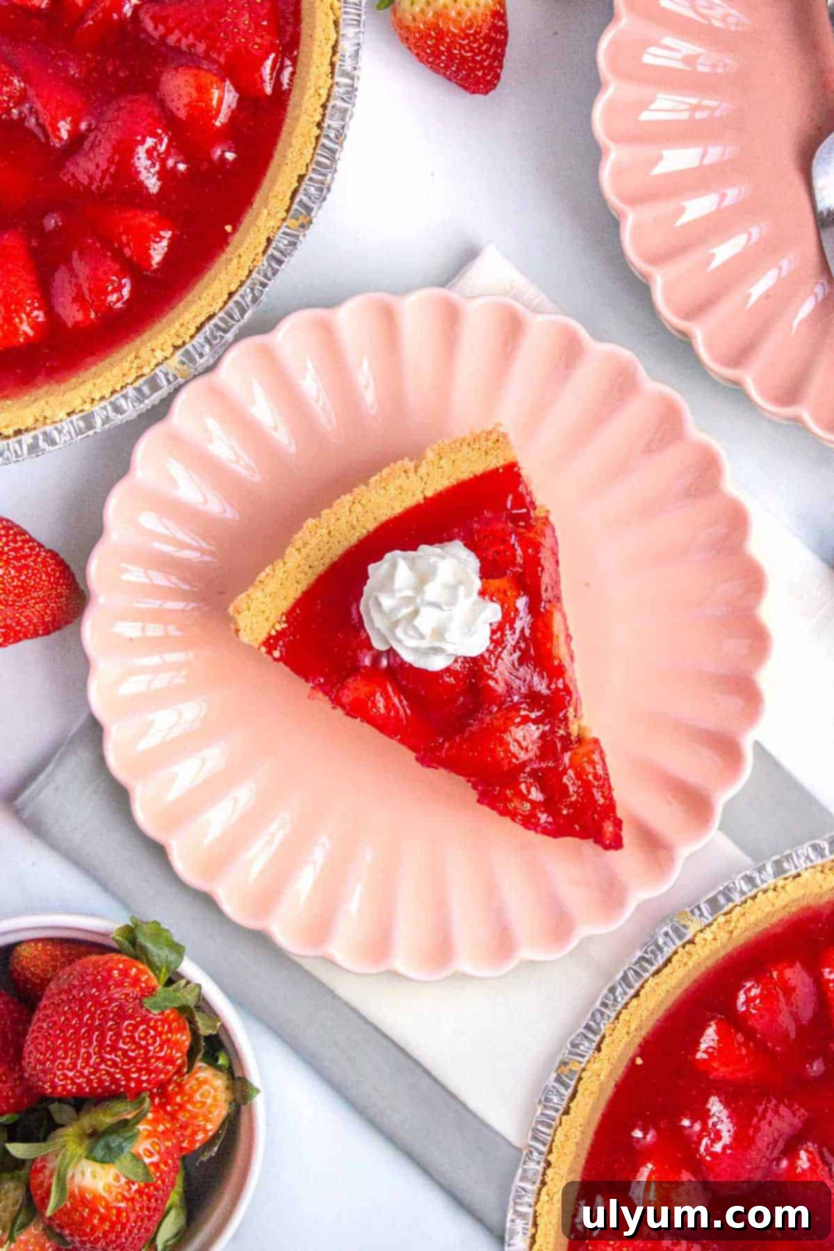 Strawberry pie with a graham cracker crust