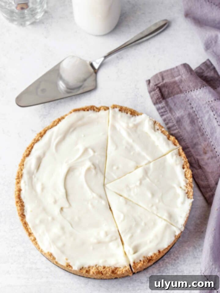No Bake Coconut Cheesecake with homemade coconut graham cracker crust