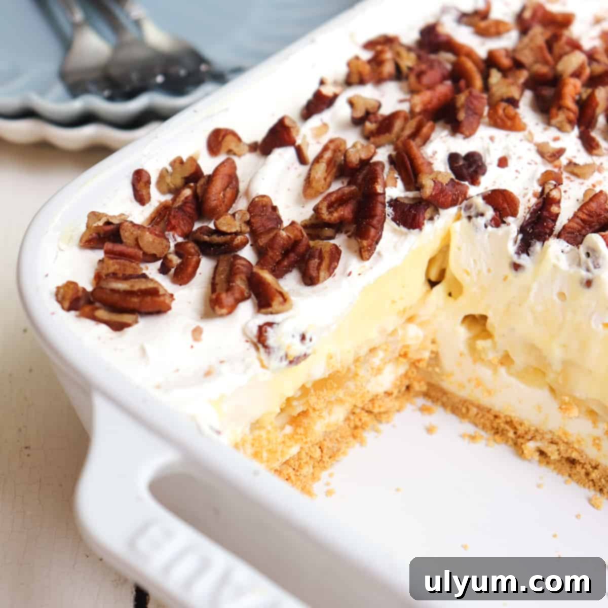 No Bake Banana Split Cake with Graham Cracker Crust