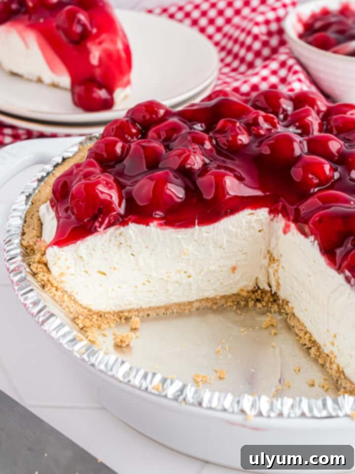 No Bake Cherry Pie with Graham Cracker Crust