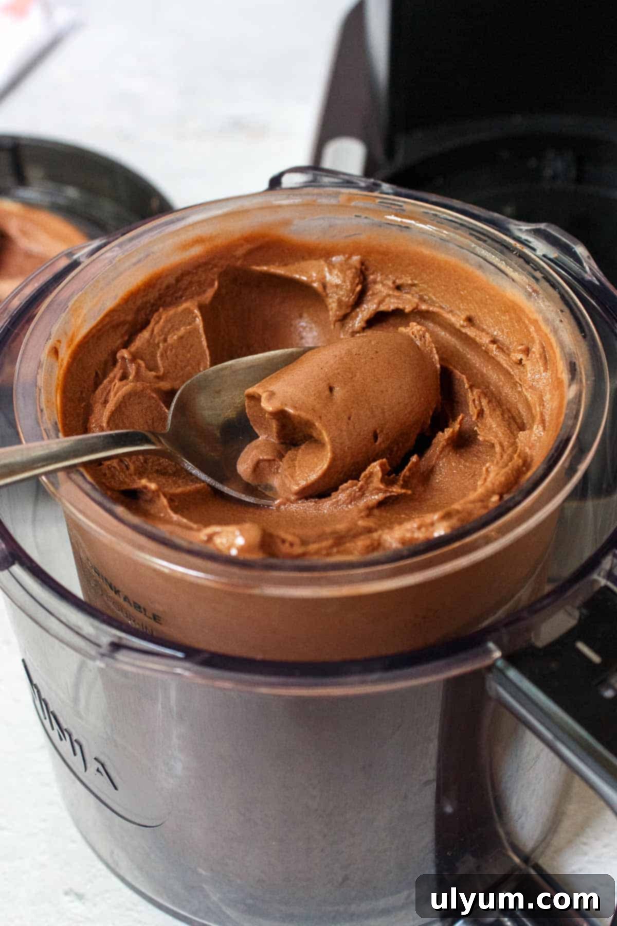 Top 5 Ninja Creami Protein Ice Cream Recipes 2 Chocolate ice cream in a Ninja Creami pint