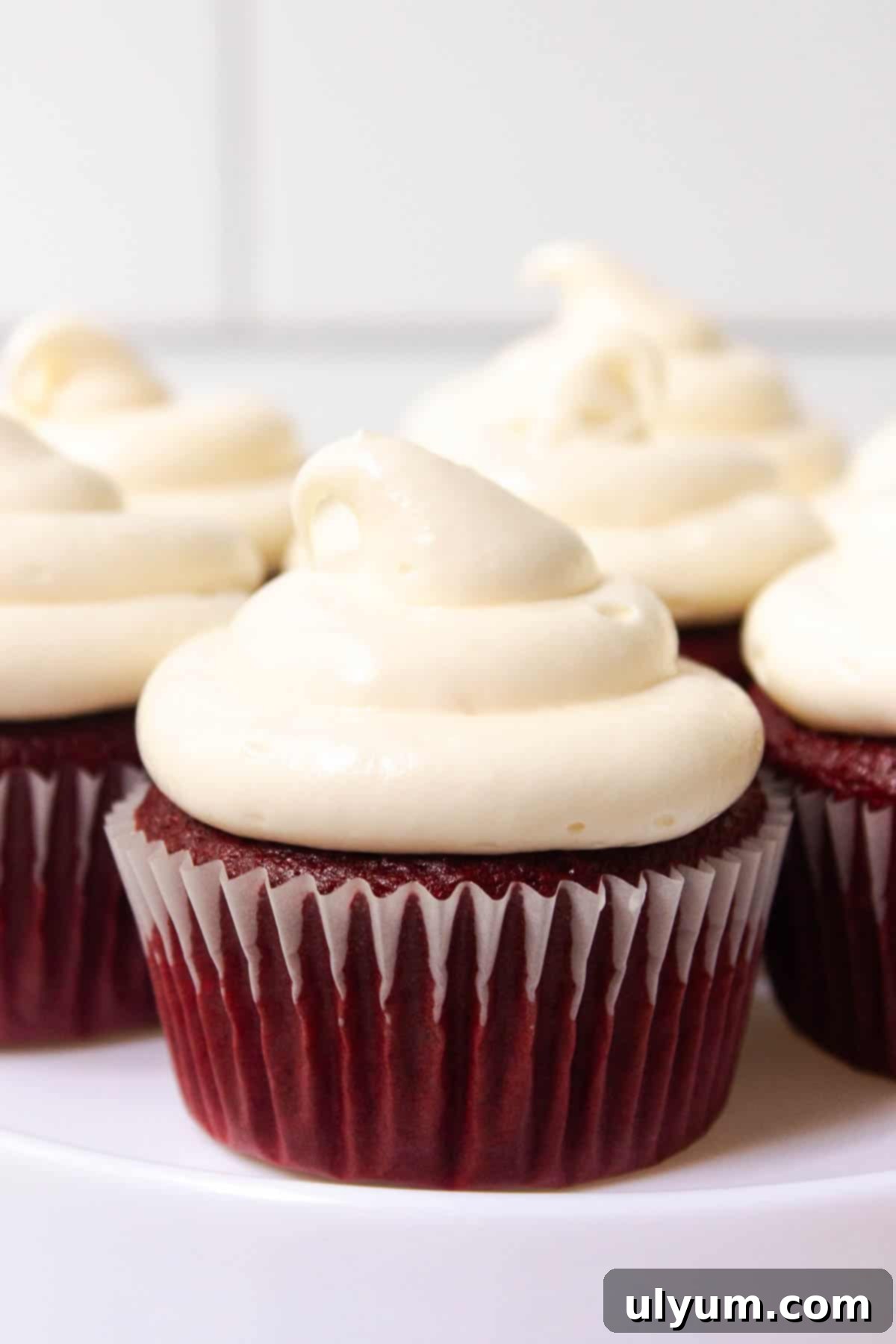 Cool Whip Cream Cheese Frosting 2 Cool Whip Cream Cheese Frosting on a red velvet cupcake, showcasing its fluffy texture